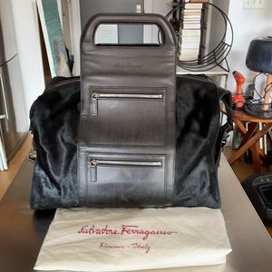 Salvatore Ferragamo Leather & Pony Hair Weekender